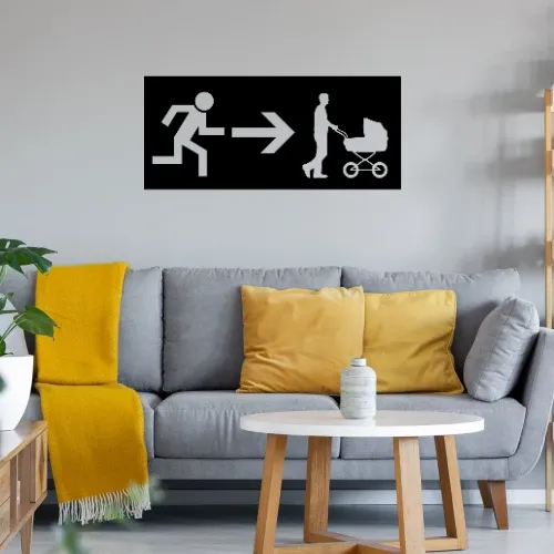 Notausgang Kinderwagen Wandtattoo