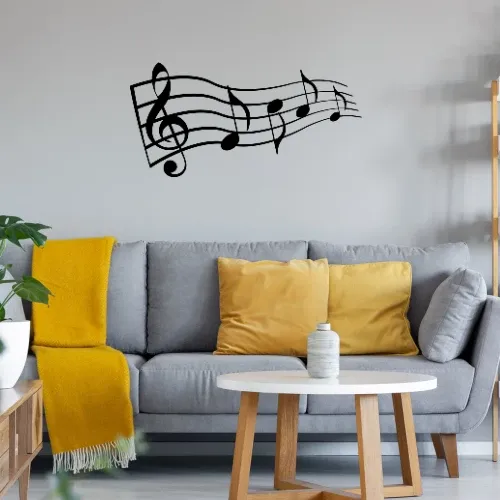 Notensatz mit Schlüssel Wandtattoo