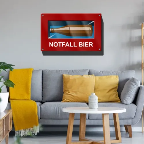 Notfall Bier Box Wandtattoo