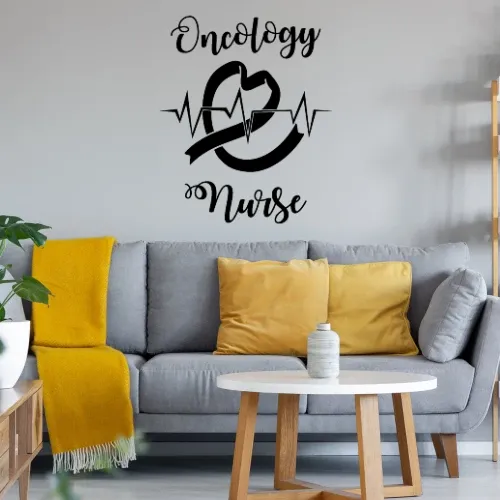 Onkologie Krankenschwester Krebsband Herzschlag Wandtattoo