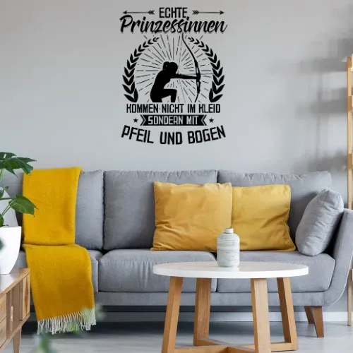 Pfeil Bogen Bogenschießen Bogenschütze Prinzessin Wandtattoo