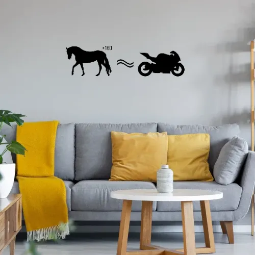 Pferd ist Motorrad Wandtattoo