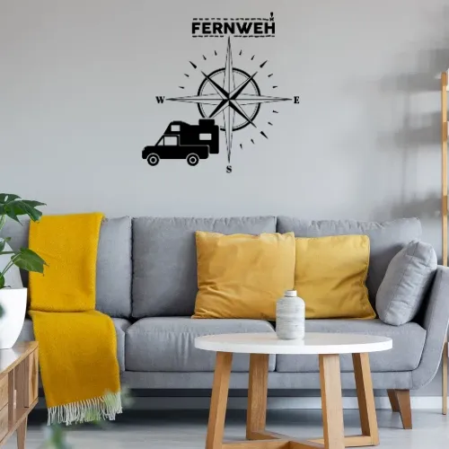 Pickup mit Wohnkabine Absetzkabine Fernweh Sonstig. Wandtattoo