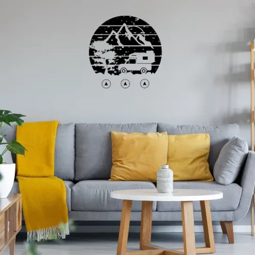 Pickup Wohnkabine Vintage Reisemobil Camping Sonstig. Wandtattoo
