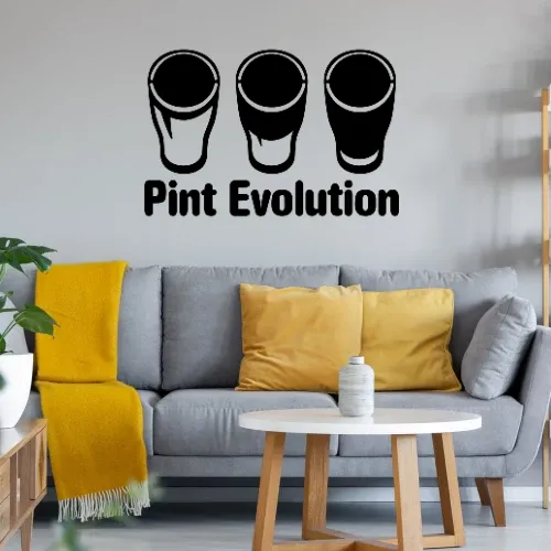 Pint Evolution - Bierglas Wandtattoo