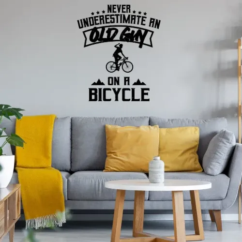 Radfahrer Fahrrad Rentner Bike Old Guy Spruch Wandtattoo