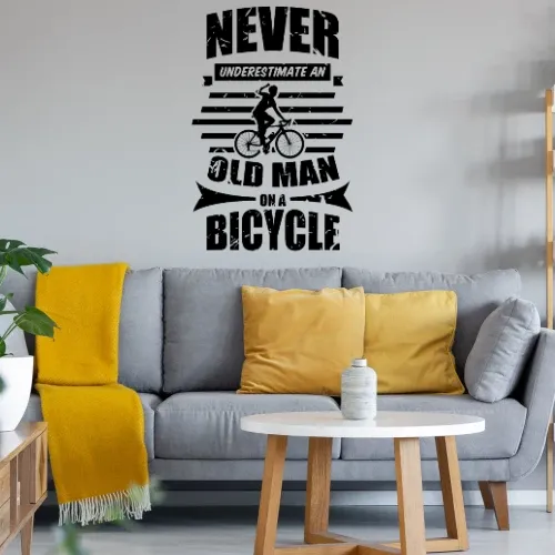Radfahrer Fahrrad Rentner Bike Old Guy Spruch Wandtattoo
