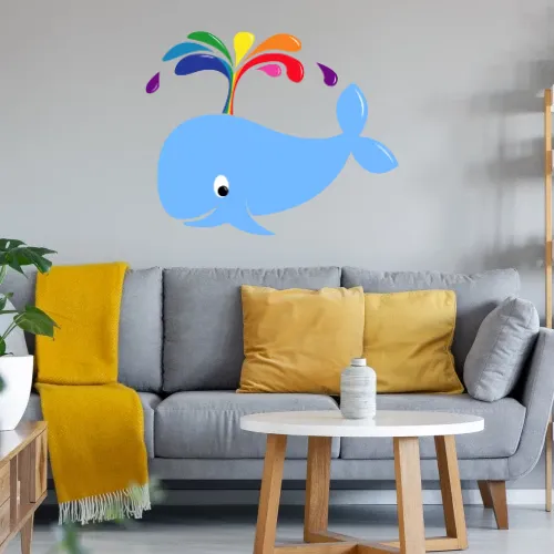 Regenbogenwal Wandtattoo
