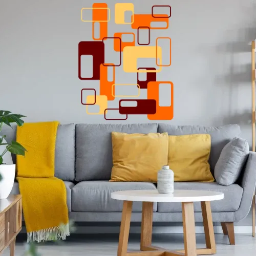 Retro Kästen Wandtattoo