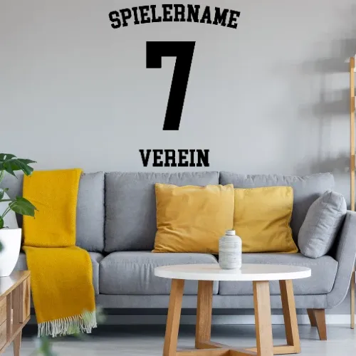 Rückennummer mit Namen Sonstig. Wandtattoo
