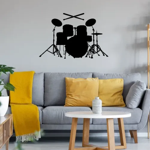 Schlagzeug mit Sticks Sonstig. Wandtattoo