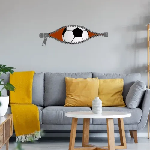 Schwanger Fußball Reißverschluss Wandtattoo