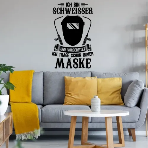 Schweißer tragen immer Maske - Schweißermaske Wandtattoo