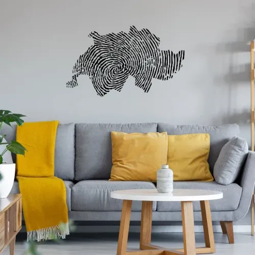Schweiz Fingerabdruck Wandtattoo