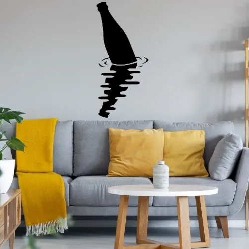 schwimmende Flasche Wandtattoo