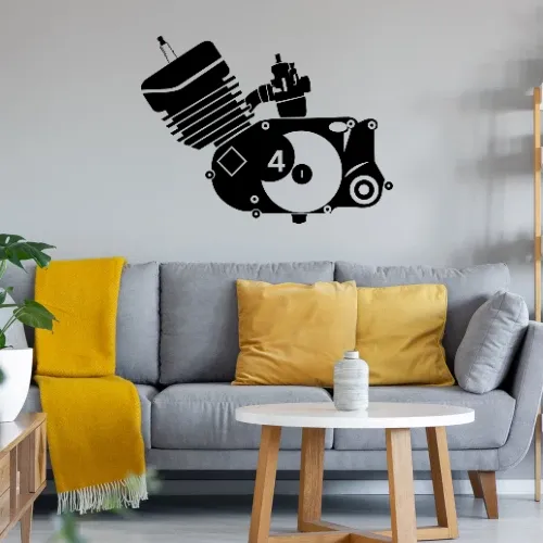 Simson Motor Wandtattoo