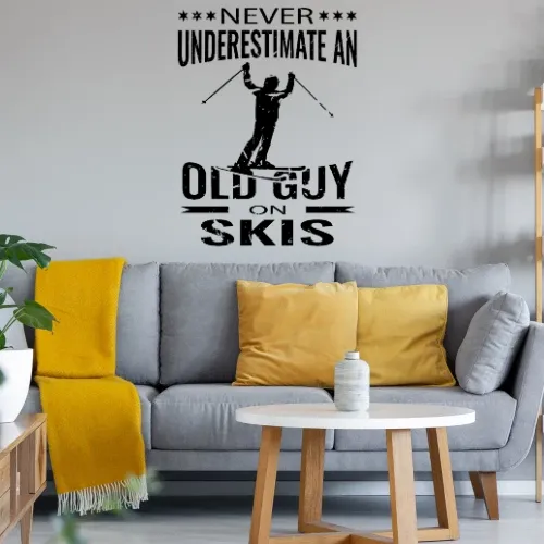 Ski Opa Skifahrer Spruch Skifahren Old Guy Wandtattoo