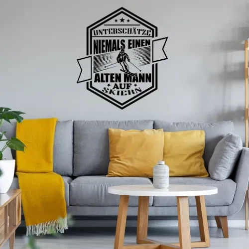 Skifahrer Alter Mann Skipiste Apres Ski Skiurlaub Sonstig. Wandtattoo Skifahrer Alter Mann Skipiste Apres Ski Skiurlaub Wandtattoo
