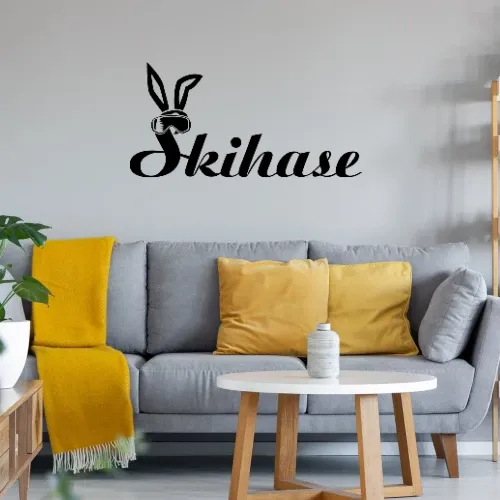 Skihase Wandtattoo