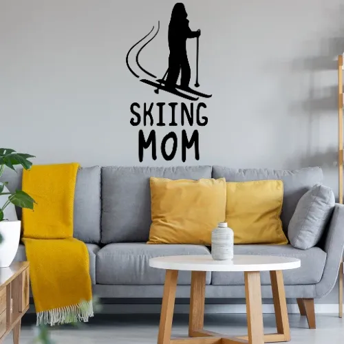 Skiing Mom Sonstig. Wandtattoo