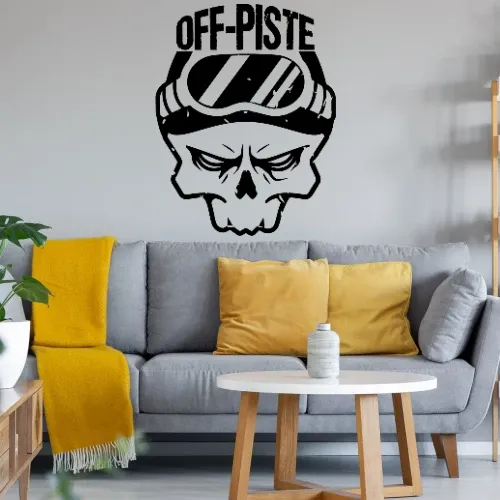 Snowboarder Totenkopf Off Piste Wandtattoo