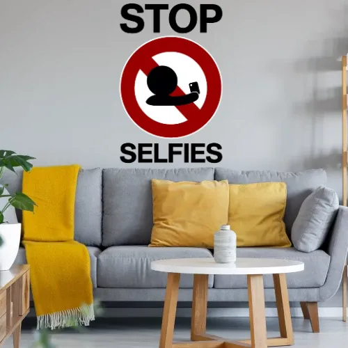stop selfies Verbotsschild Wandtattoo