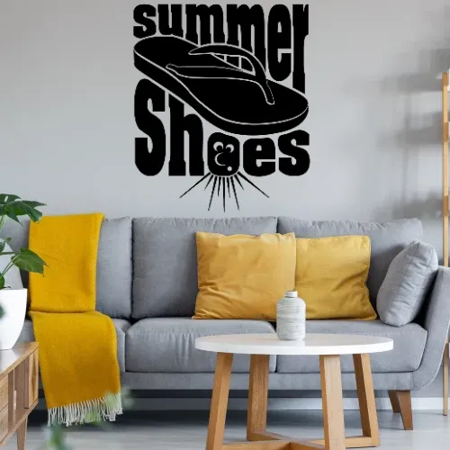 Summer Shoes Flip Flops Wandtattoo