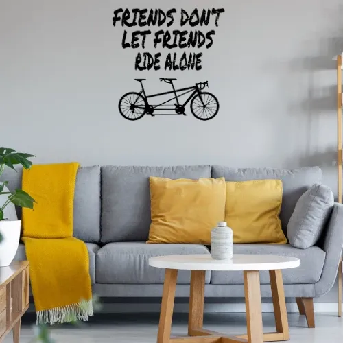 Tandem Fahrrad Biker Freundschaft Wandtattoo