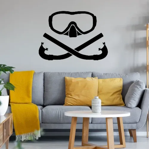 Taucherbrille mit gekreuzten Schnorchel Sonstig. Wandtattoo