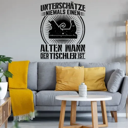 Tischler Mann Basteln Zimmermann Handwerker Hobel Wandtattoo