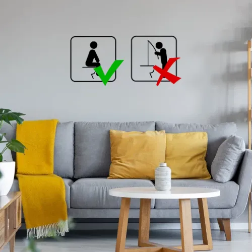 Toilettenregeln Sonstig. Wandtattoo Toilettenregeln Wandtattoo