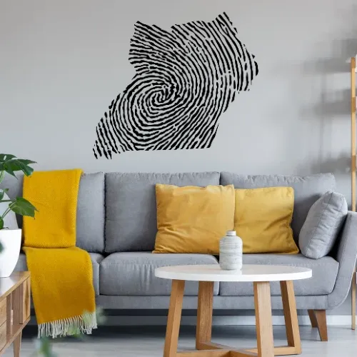 Uganda Fingerabdruck Wandtattoo