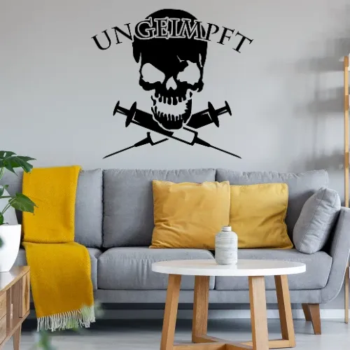Ungeimpft Skull Wandtattoo
