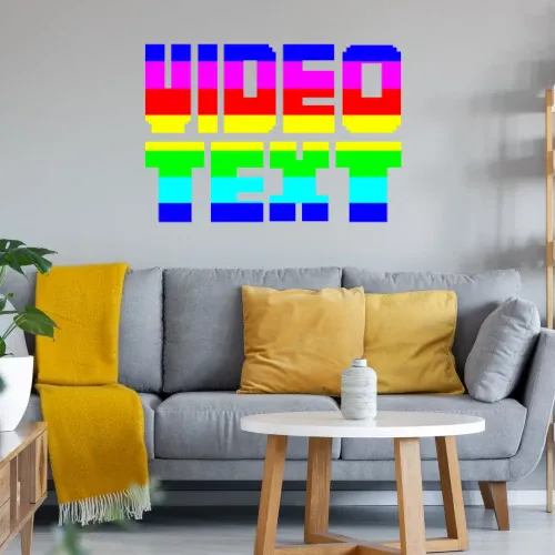 Video Text im Fernsehen in Farbe Wandtattoo
