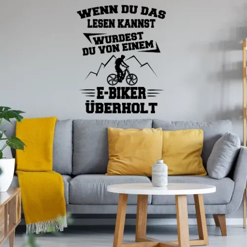 Von Ebiker Überholt - E-Biker Pedelec MTB Sonstig. Wandtattoo
