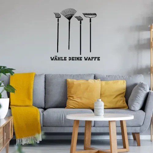 Wähle deine Waffe Gartengeräte Rechen Gärtner Sonstig. Wandtattoo Wähle deine Waffe Gartengeräte Rechen Gärtner Wandtattoo