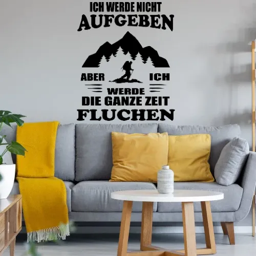 Wanderer Fluchen Wandern Trekking Hiking Lustig Wandtattoo
