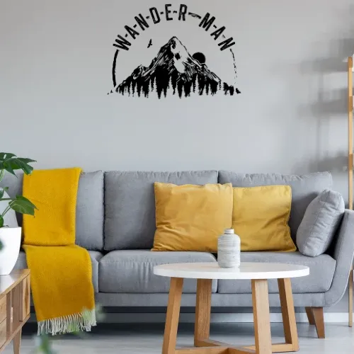 Wanderer Man Wandern Wander Hiking Outdoor Wandtattoo