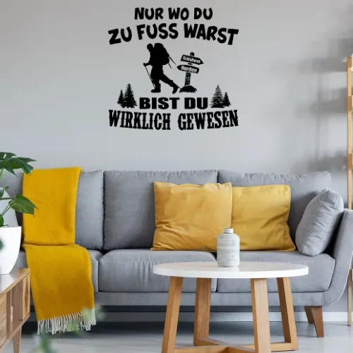 Wandern Wanderer Zu Fuss Hiking Outdoor Geschenk Wandtattoo