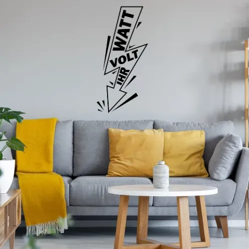 Watt Volt Ihr Blitz - Elektriker Geschenkidee Sonstig. Wandtattoo Watt Volt Ihr Blitz - Elektriker Geschenkidee Wandtattoo