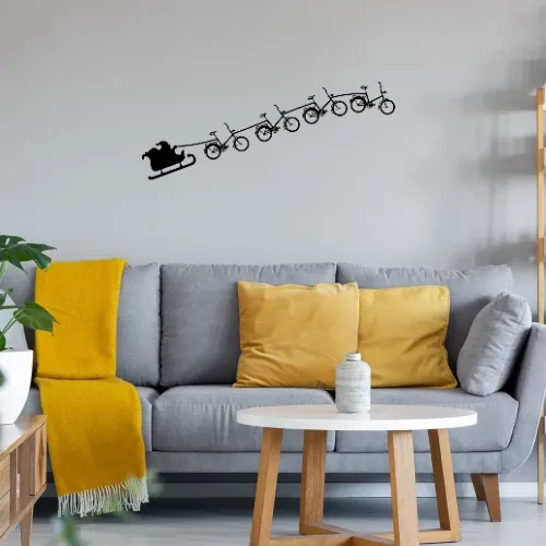 Weihnachtsschlitten aus fliegenden Klapprädern Sonstig. Wandtattoo