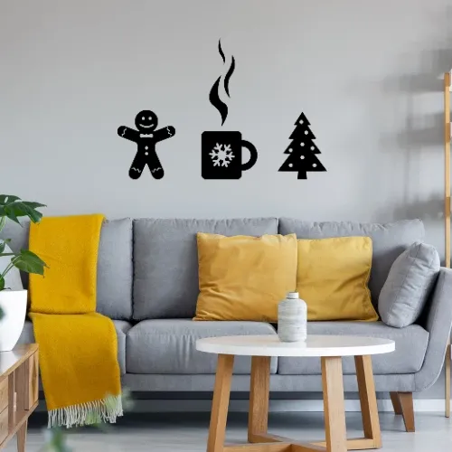 Weihnachtszeit mit Glühwein Wandtattoo
