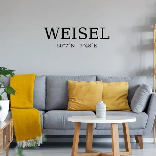 Weisel Koordinaten Wandtattoo