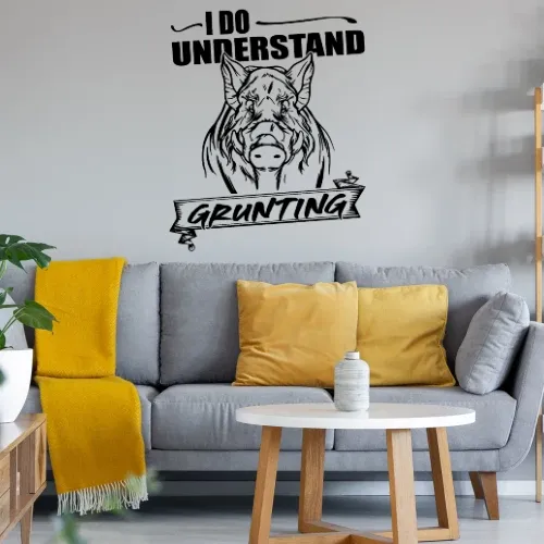 Wildschwein Grunzen Jäger Keiler Schwarzwild Jagen Wandtattoo