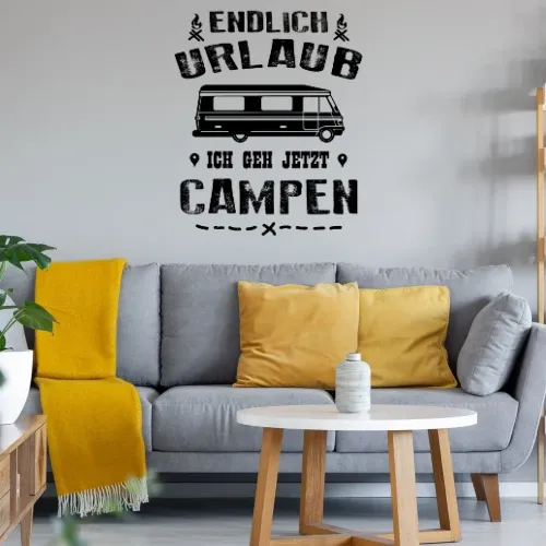 Wohnmobil Camping - Endlich Urlaub Ich Geh Campen Sonstig. Wandtattoo