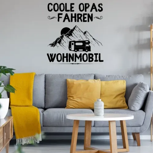 Wohnmobil Opa Camper Vater Großvater Camping Rente Wandtattoo