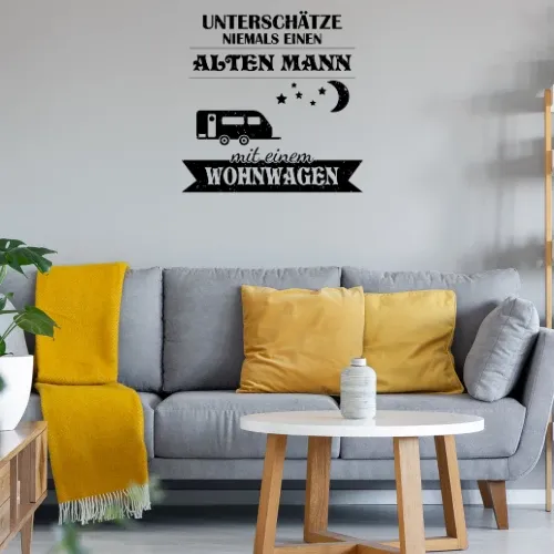Wohnwagen Camping Rentner Camper Alter Mann Spruch Sonstig. Wandtattoo Wohnwagen Camping Rentner Camper Alter Mann Spruch Wandtattoo