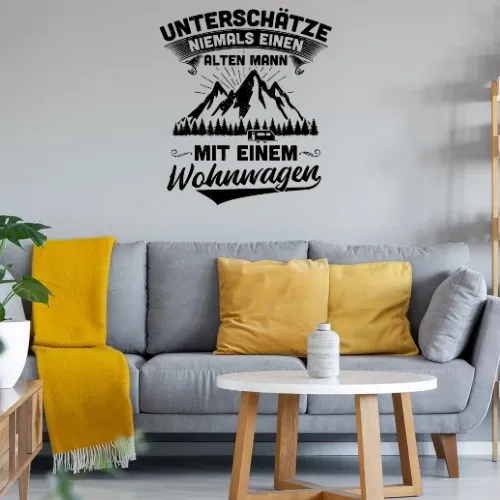 Wohnwagen Camping Rentner Camper Alter Mann Spruch Wandtattoo