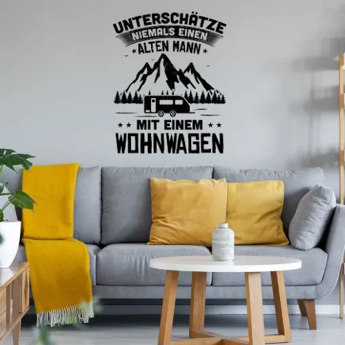 Wohnwagen Caravan Camping Rentner Camper Spruch Wandtattoo