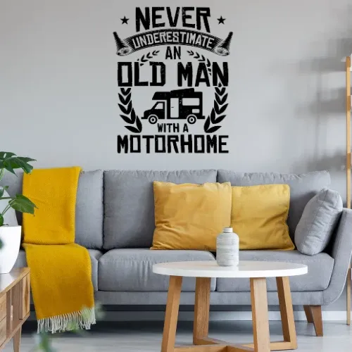 WOMO Wohnmobil Camper Camping Rentner Old Man Wandtattoo